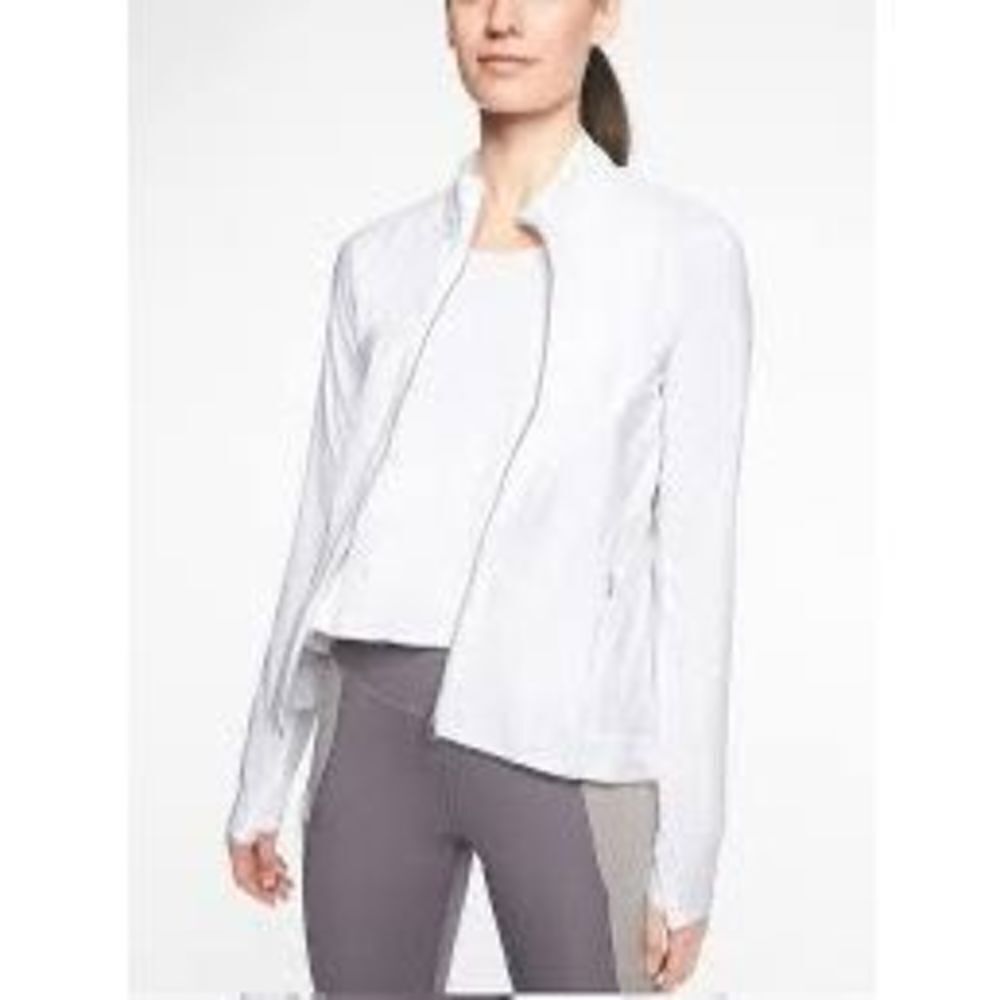 Athleta Powervita Elation Mesh Jacket in White Size L